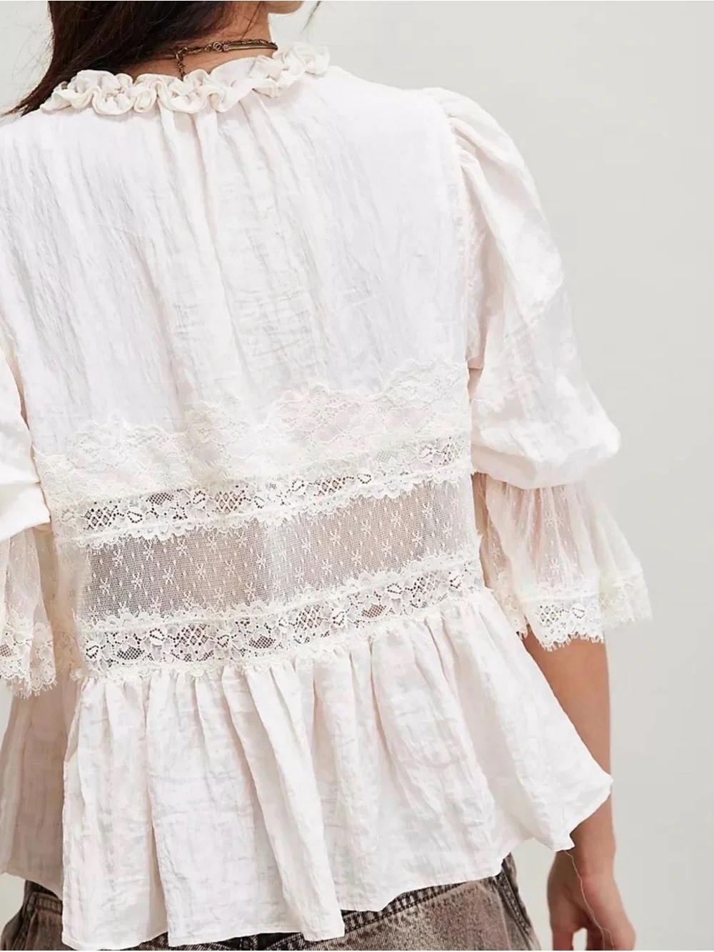 FREE PEOPLE Forever Young Bed Jacket in White Alyssum SIZE SMALL